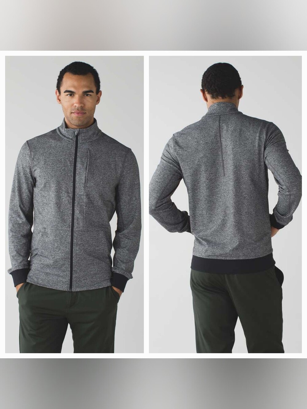 Lululemon PrePost Jacket Sz Medium Heathered Grey/Black